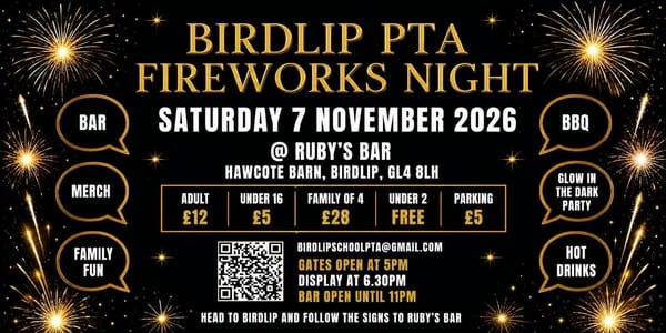 Fireworks Display at Ruby's Birdlip - raising money for Birdlip School