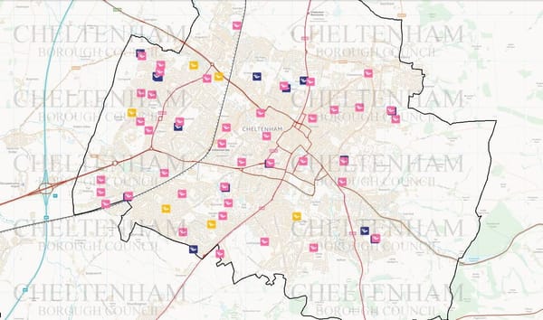 Play Areas in Cheltenham - Map